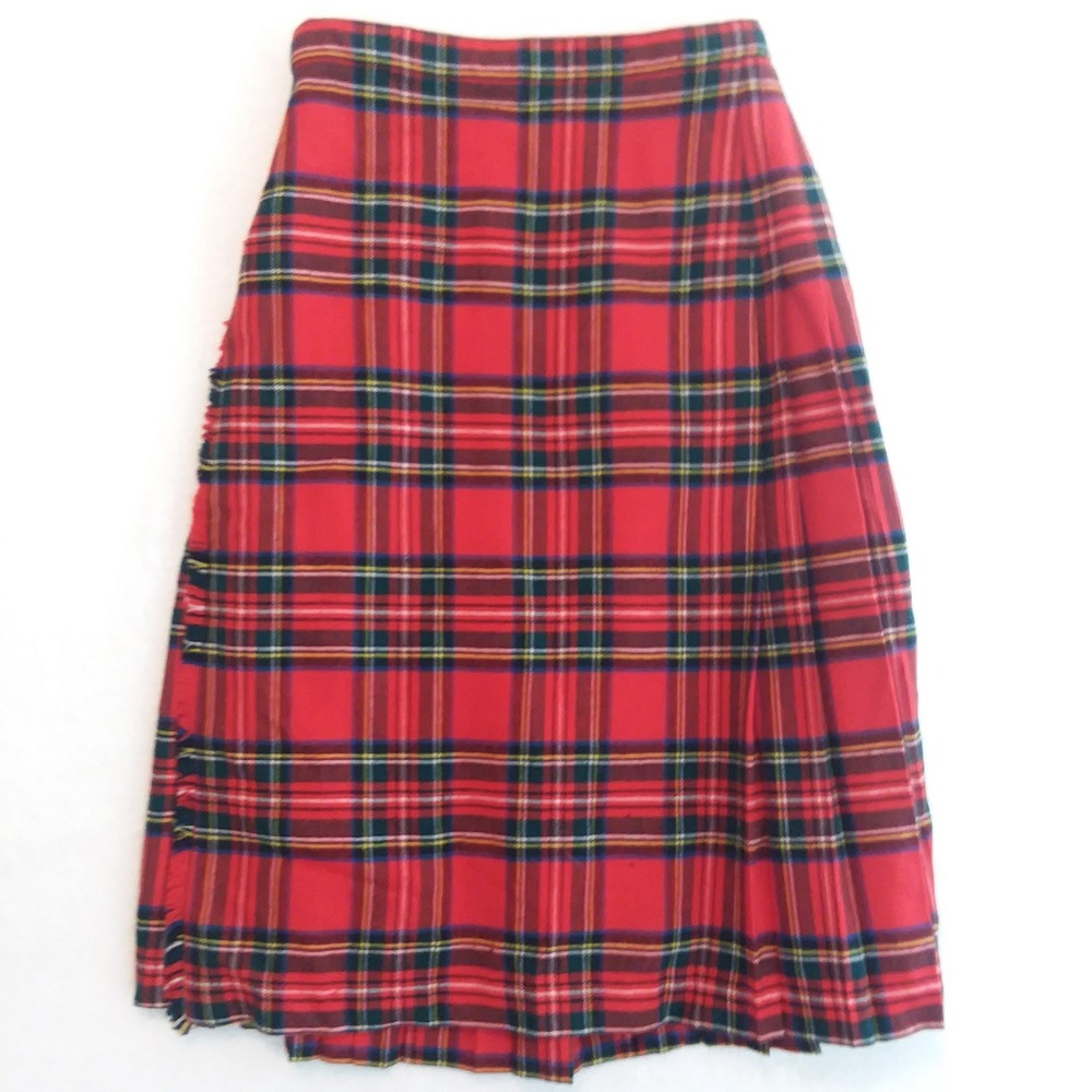 Scotch House Plaid Wool Kilt Womens 26" Waist Skirt Pleated Tartan Outlander - Picture 6 of 14